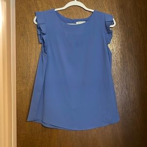 Monteau pleat flutter sleeve top sz L